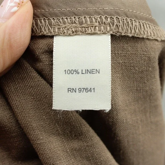 JJ ill Pants Women 16 Linen Wide Leg Pockets Pleated Lagenlook Boxy Relaxed Zip - Picture 9 of 11